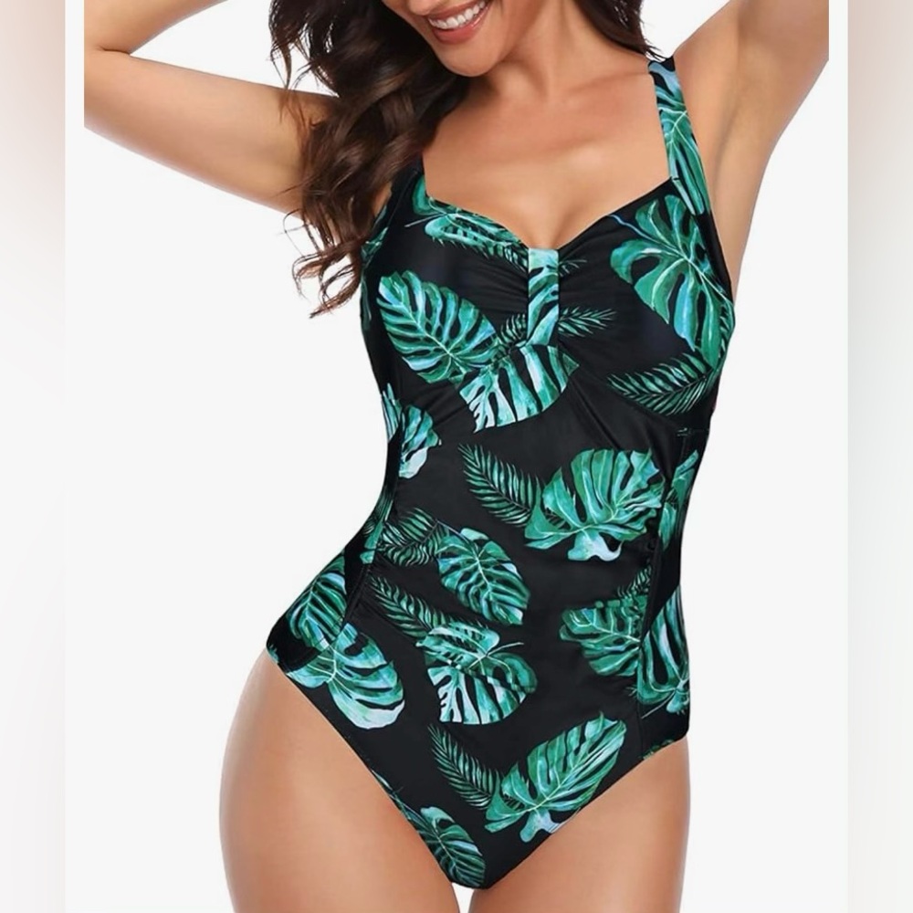 Tempt Me Women Ruched Slimming One Piece Swimsuit
